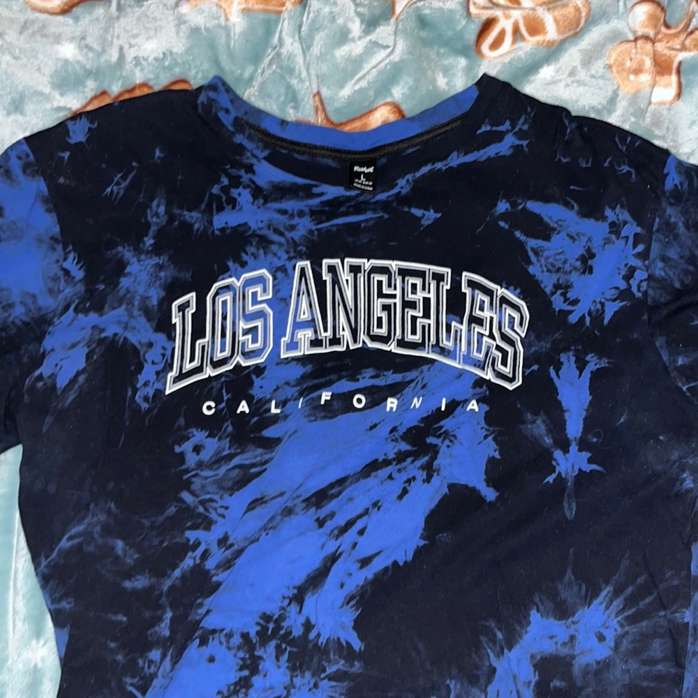 Blue and black, Los Angeles California, men’s T-shirt